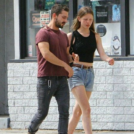 Mia Goth and her husband, Shia LaBeouf, were photographed while they were on a walk.